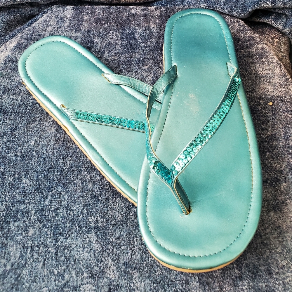 Sequin Flip Flops Size 9